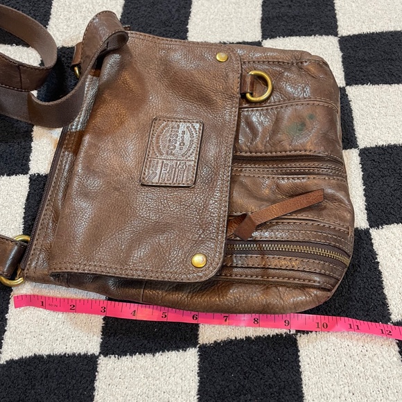 fossil brown leather crossbody messenger bag - Picture 8 of 8